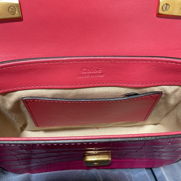 Chloe Calfskin Crocodile Embossed Mini C bag - Picture 10 of 12